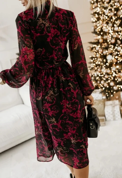 Long sleeved fashionable temperament casual color bow waist cinched dress for women's autumn 2025 new women's clothing - Image 6