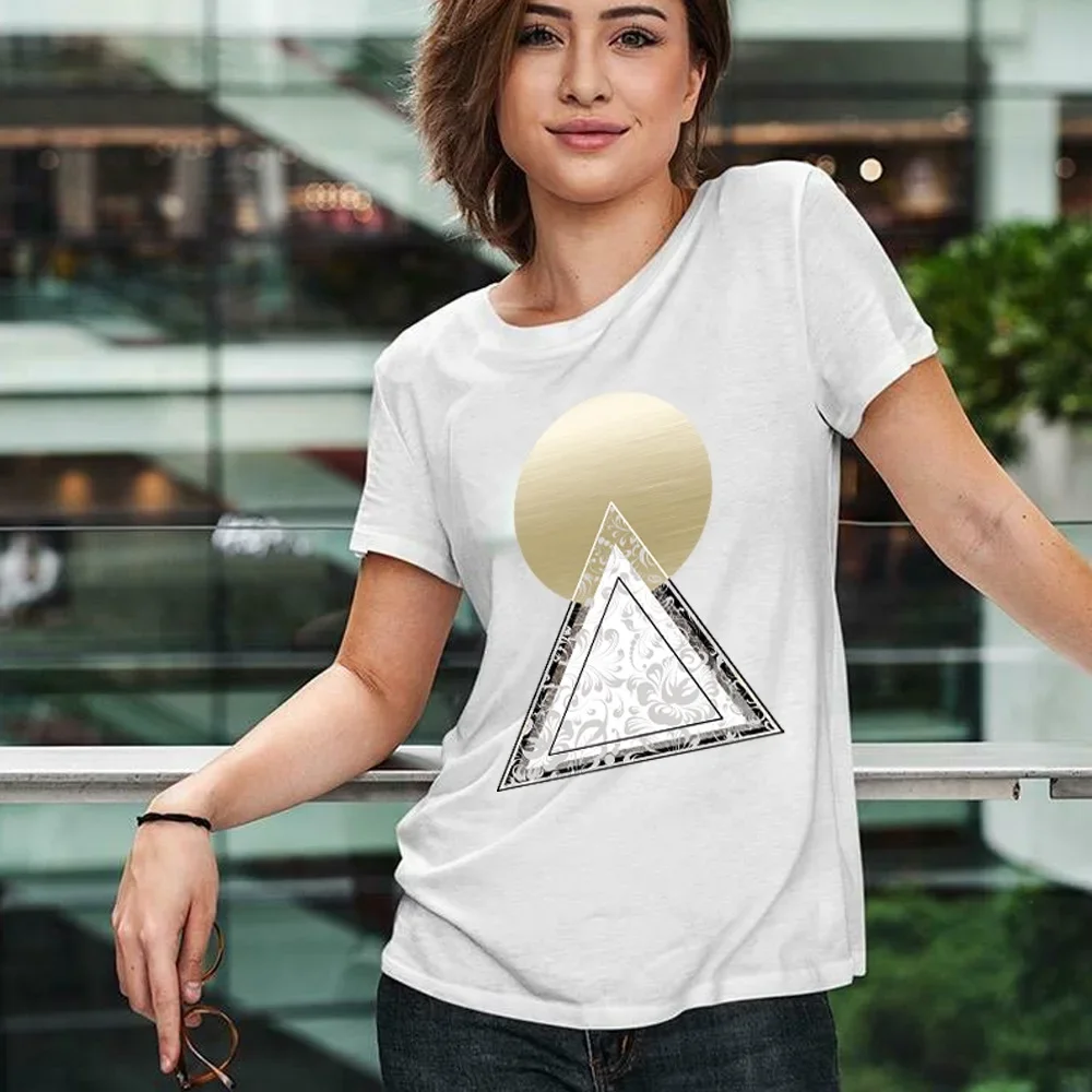 2023 Summer T-shirts Vintage Female Clothing Print Short Sleeve Women T Shirt Harajuku Fashion O-neck Clothes Streetwear Tops - Image 3